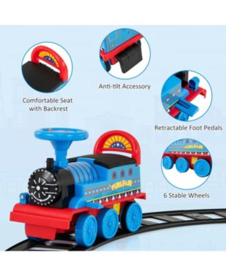 6V Electric Kids Ride On Car Toy Train with 16 Pieces Tracks