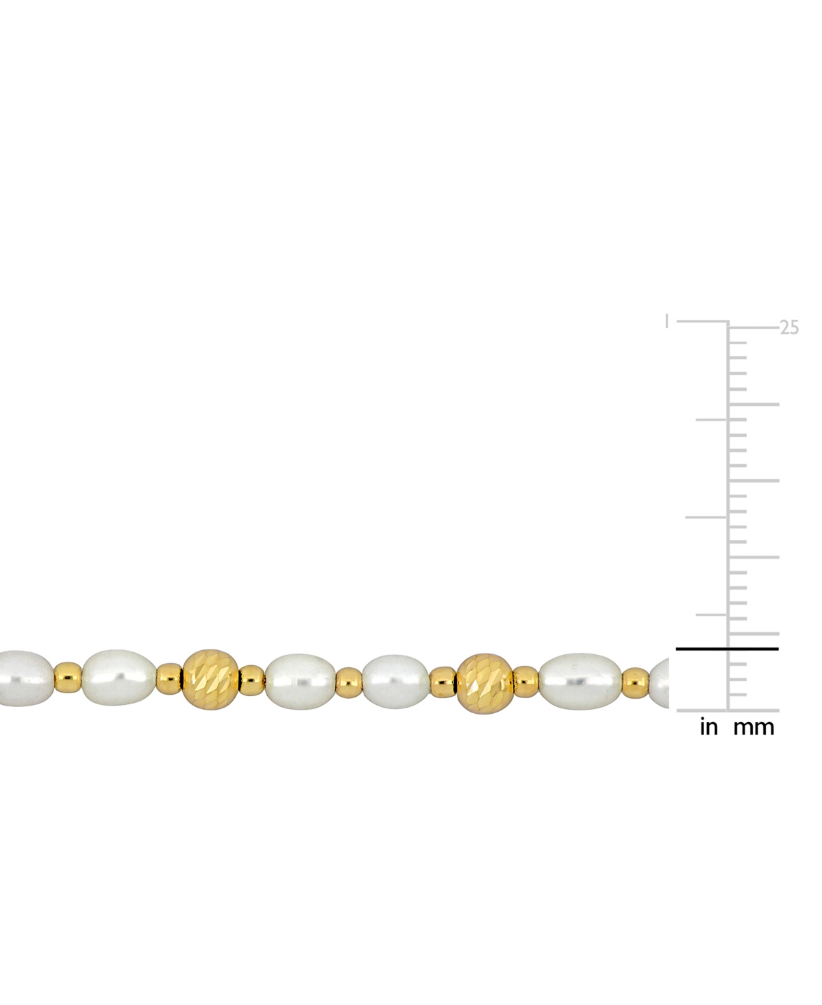 Macy's 2-pc. Set Cultured Freshwater Pearl (3-1/2-4mm) Ball Beaded Necklace & Bracelet In 18k Gold-plated S In White