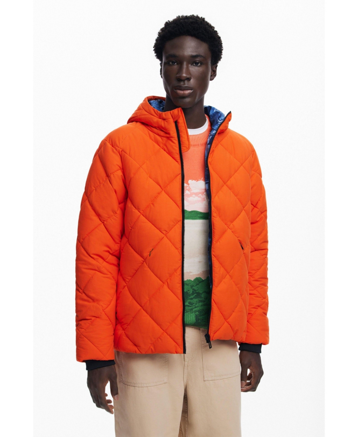 Desigual Coat In Orange