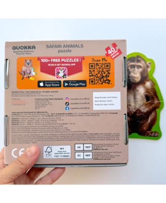 40 Big PieceToddler Puzzles Ages 2-4 - 8 Realistic Animal Shapes