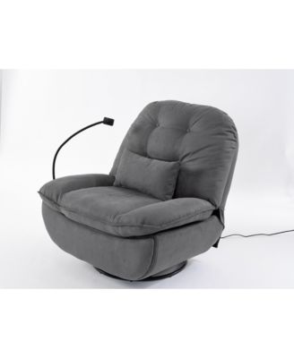 Power Recliner Swivel Glider USB Charger With Bluetooth Music Player Different Function Sleep Working Game and Leisure Model Grey