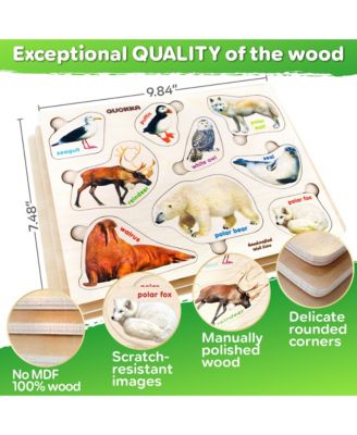 3xSET Wooden Puzzles for Toddlers 1-3 – Montessori Toy