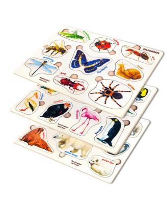 3xSET Wooden Puzzles for Toddlers 1-3 – Montessori Toy