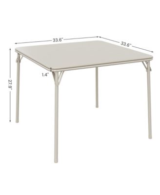 Folding Table, 33.6 Inch Folding Card Table, Portable Square Folding Table with Pu Soft Cushion