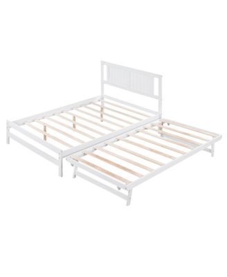 Platform Bed with Adjustable Trundle for Versatile Sleep Solutions and Space Efficiency
