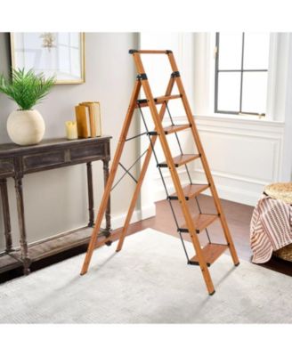 5 Step Ladder, 5 Step Stool Folding Step Stool with Handrails, Sturdy Step Stool for Adult, Gorilla Ladders 500LBS Capacity Sturdy& Portable Ladder for Home Kitchen Library Office