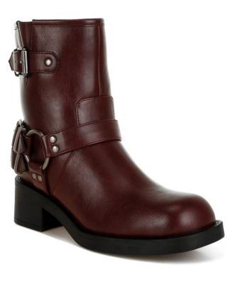 Womens Caribou Harness Detail Biker Boots