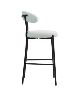 26" Counter Bar Stools with Fabric and Black Base