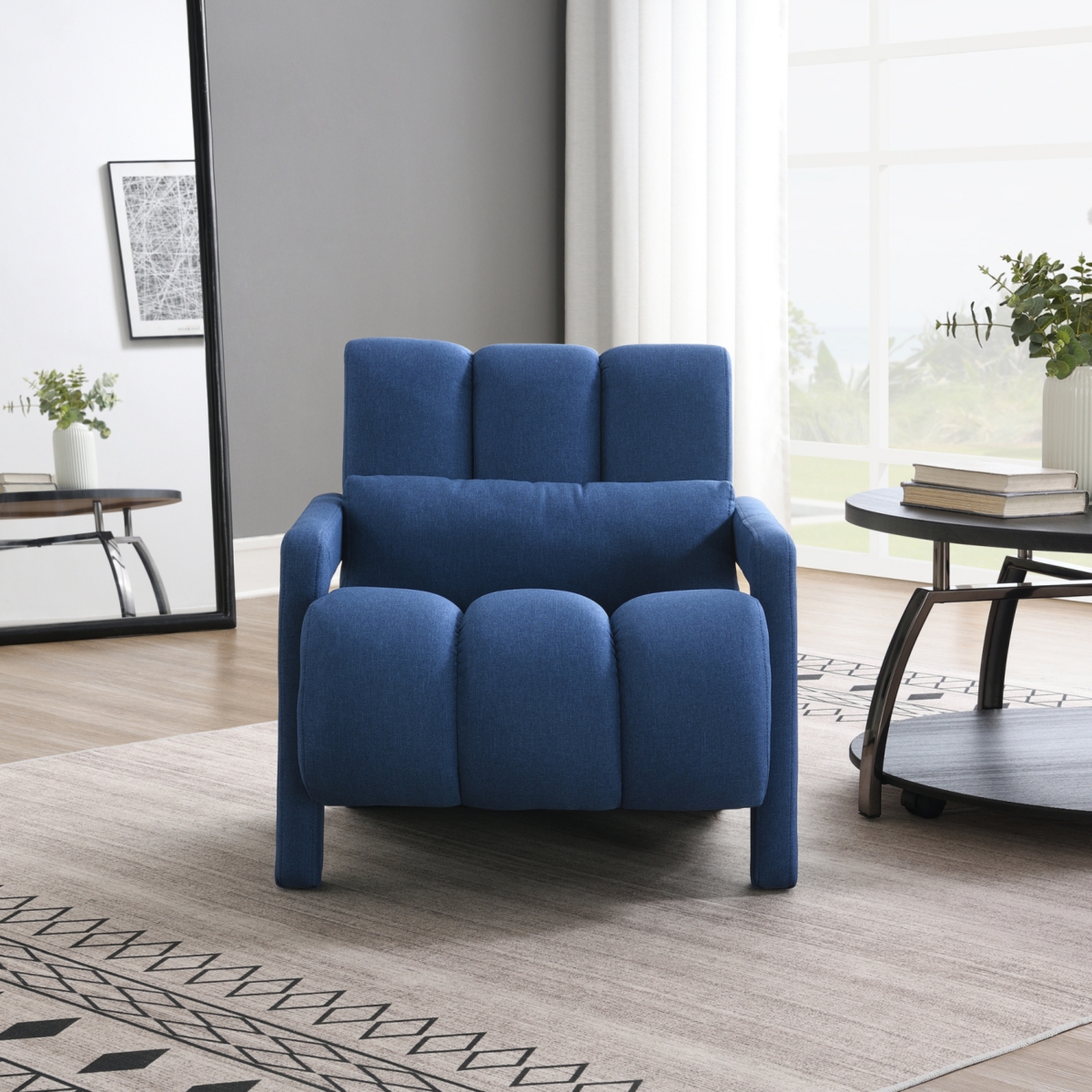 Streamdale Modern Linen Accent Chair with Pillow