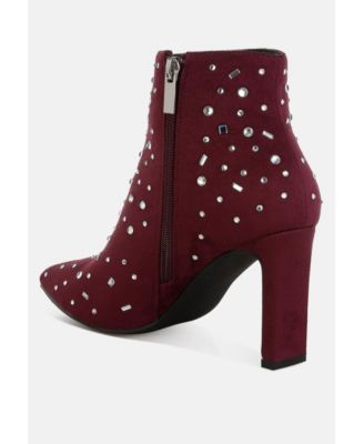 Sakura Diamante Embellished Microfiber Boots