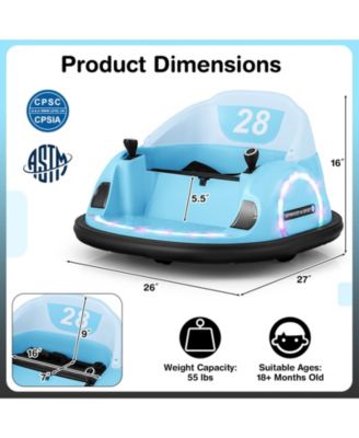12V 360° Ride on Bumper Car for Toddlers with Remote Control