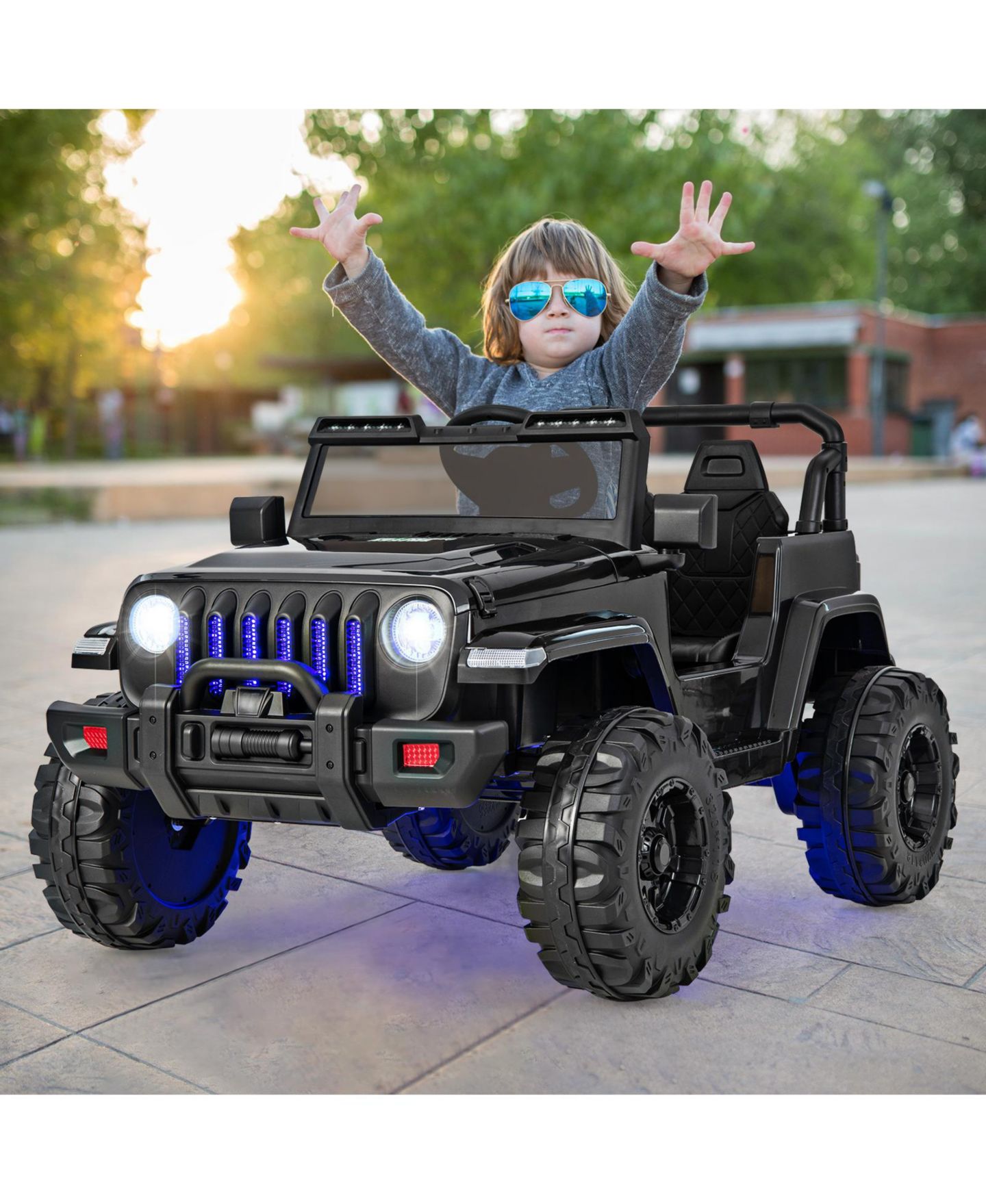 Детская игрушка HONGGE 12V Kids Ride-On Jeep with Remote Control and Music Player, Ages 3+ — фото 6