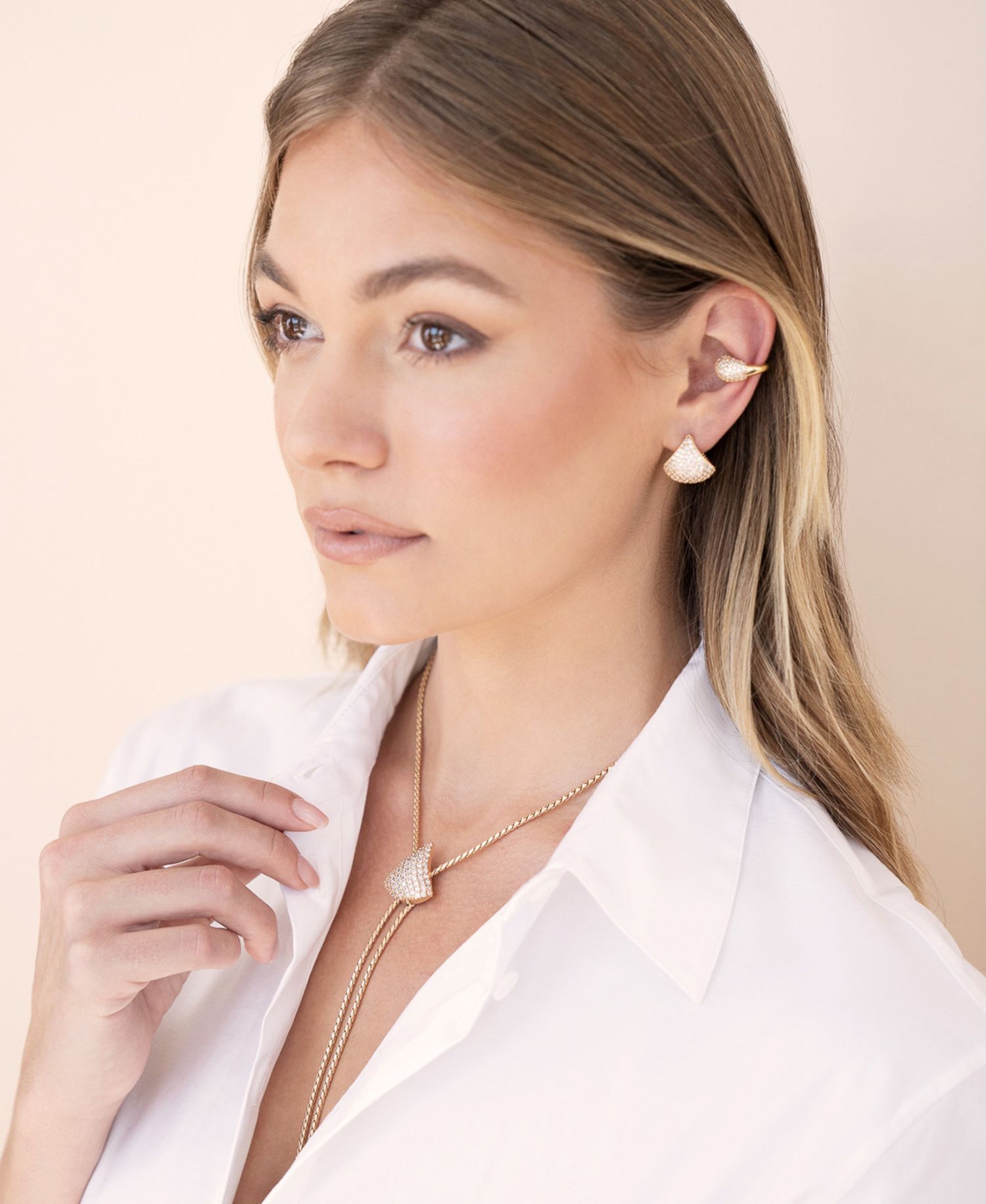 Pave Shine Bolo Necklace