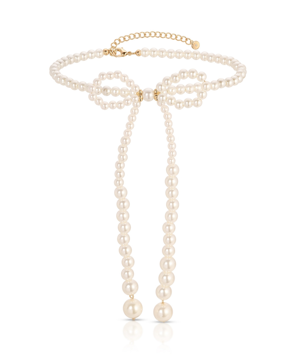 Venus Mother of Pearl Choker Bow Necklace - Gold