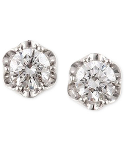 Marchesa Certified Diamond Stud Flower Earrings (1/2 ct. t.w.) in 18k White Gold