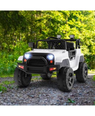 12V Kids Ride On Truck with Remote Control and Headlights-White