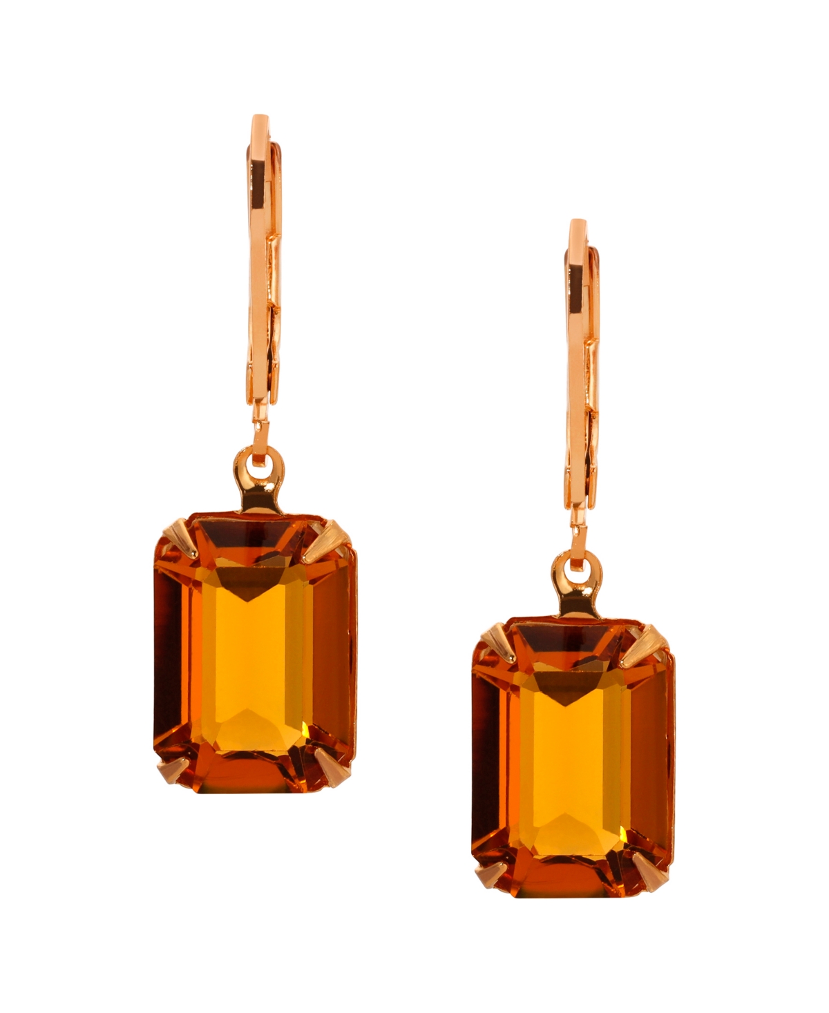 2028 TOPAZ CRYSTAL RECTANGULAR DROP EARRINGS 