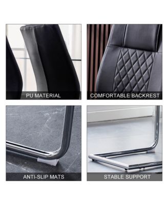 Streamdale Modern Faux Leather Dining Chairs (Set of 8)