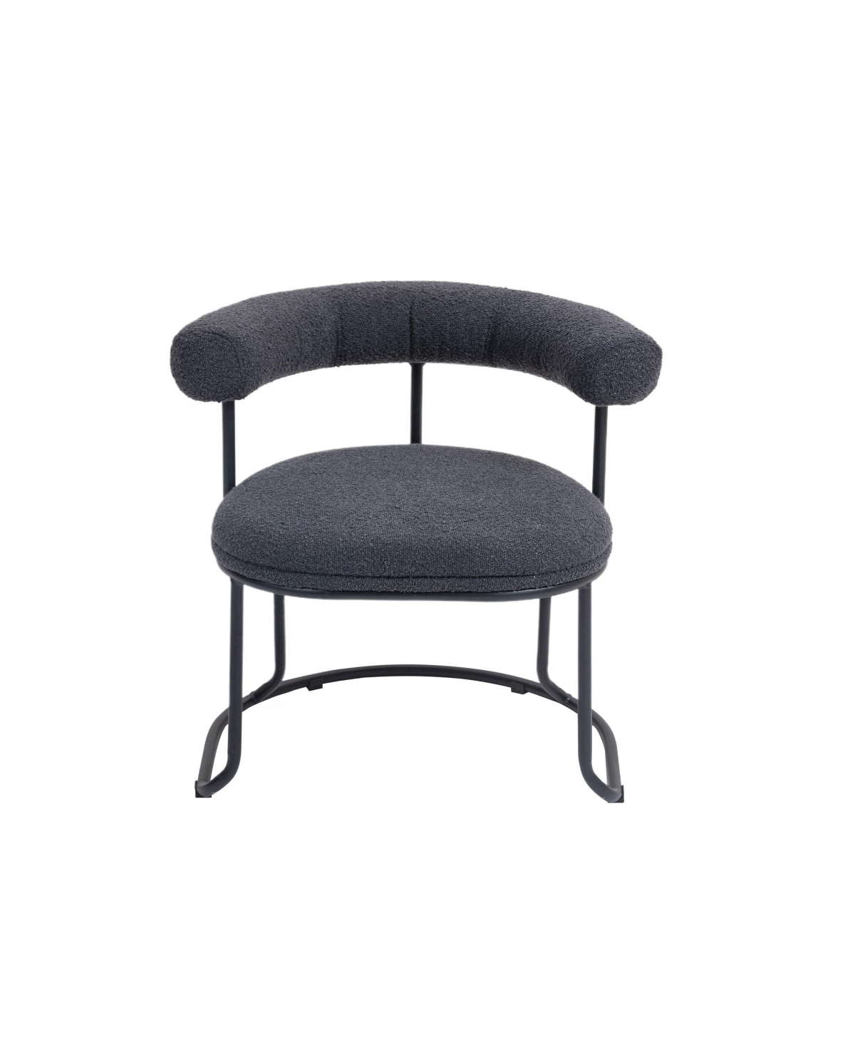 Streamdale Furniture Boucle Dining Chairs Set of 2, Mid-Century Modern Curved Backrest Chair, Round Upholstered Kitchen ChairsBoucle)