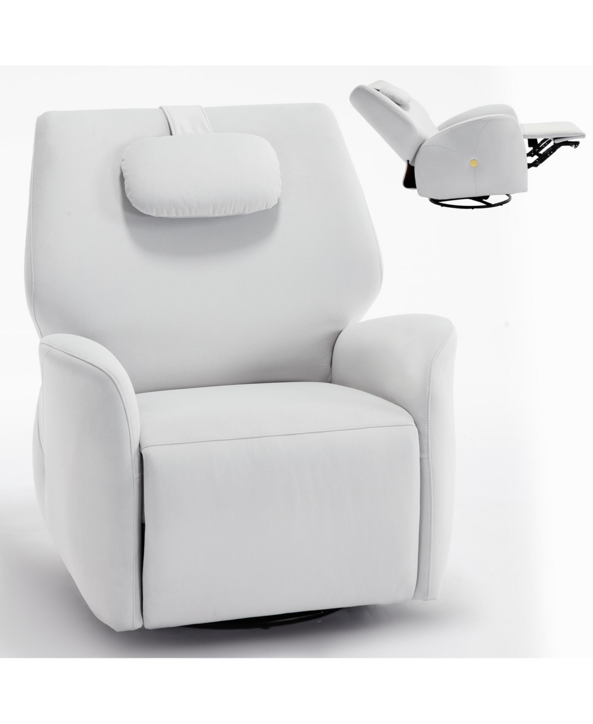 Streamdale FurnitureSwivel and Rocker Power Recliner Chair with Lumbar and Neck Support Pillow, Max Swivel Degree 270, Heavy Duty Motion Mechan