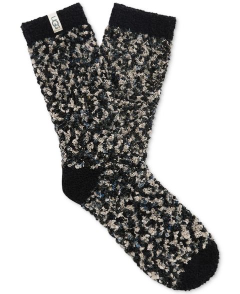 Носки UGG Chenille, средней высоты, цвет: Чёрный / Серый