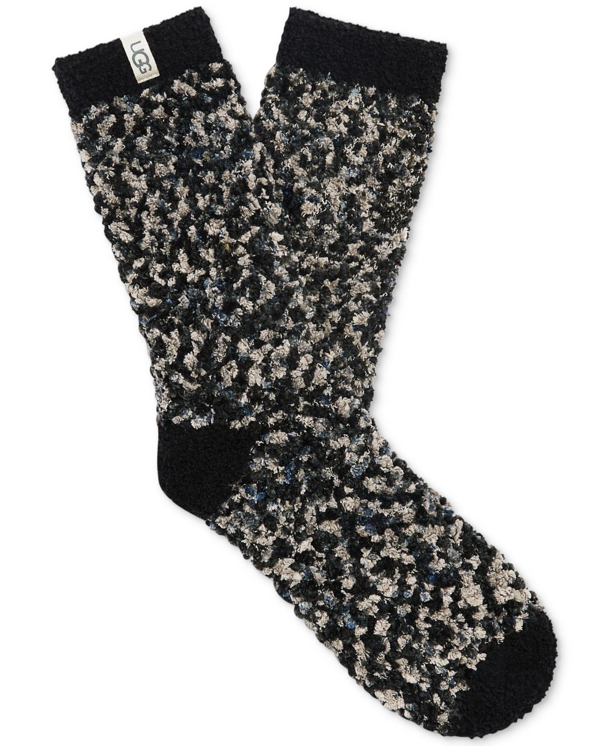 Ugg Cozy Chenille Sock In Black And Gray In Black,grey