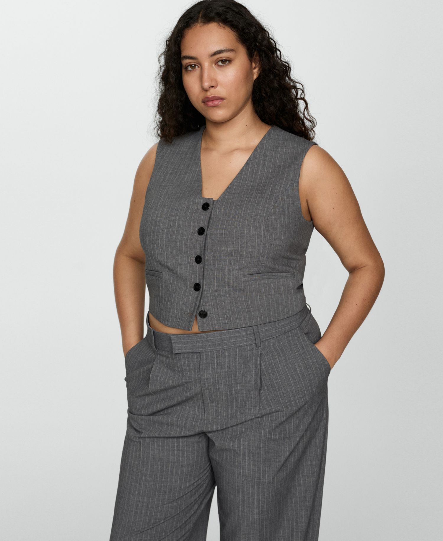 Women's Pinstriped Suit Vest