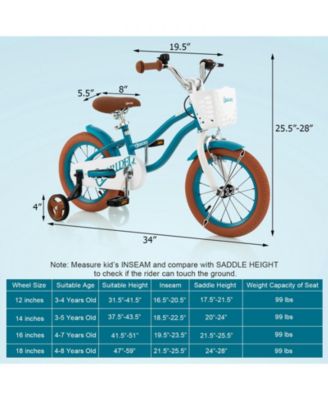 12 Inch Kids Bike Adjustable with Removable Basket for 3-4 Years Old-12 inches