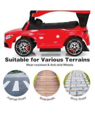 3-in-1 Mercedes Benz Ride-on Toddler Sliding Car-Red