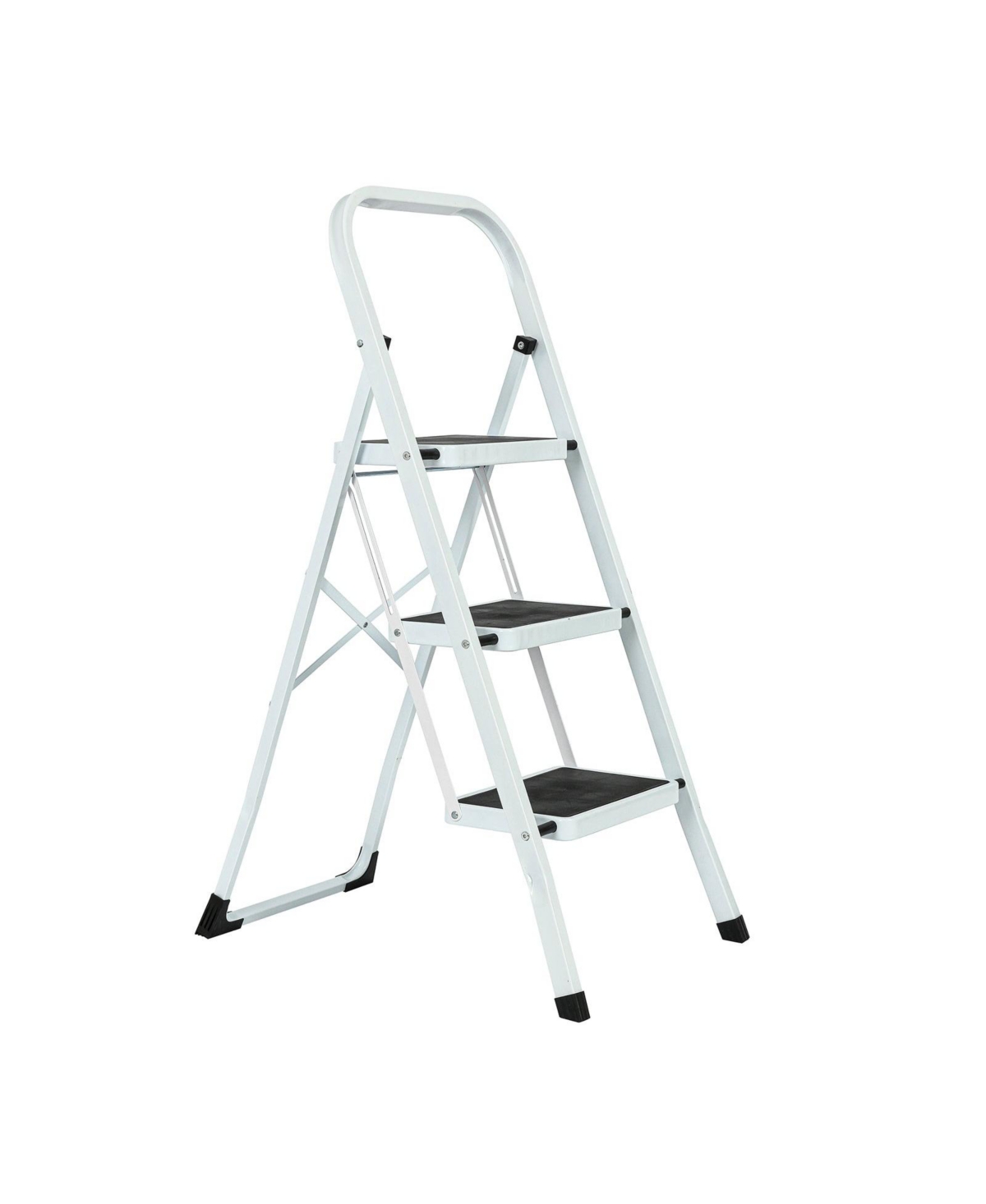 3 Step Ladder Folding Step Stool , Lightweight Step Stools for Adults with Anti-Slip Pedal, Portable Steel Handrails Step Ladder Withstanding