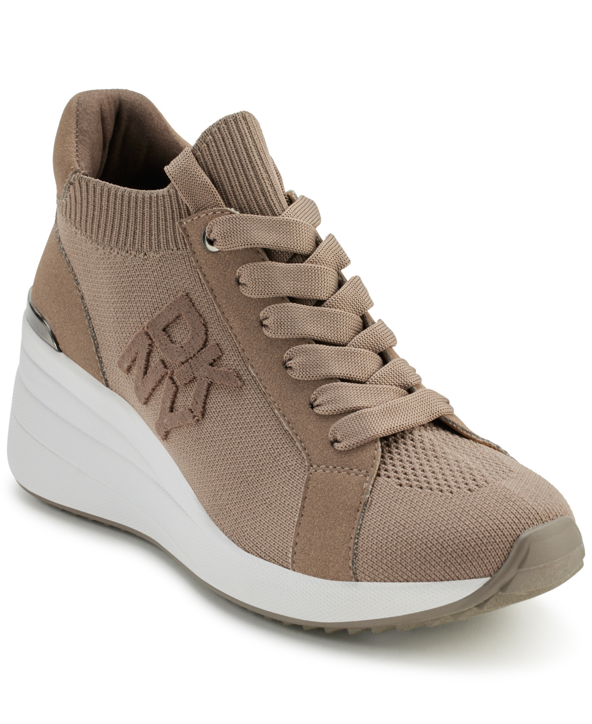 Dkny Women's Kasia Lace-up Wedge Sneakers In Ash