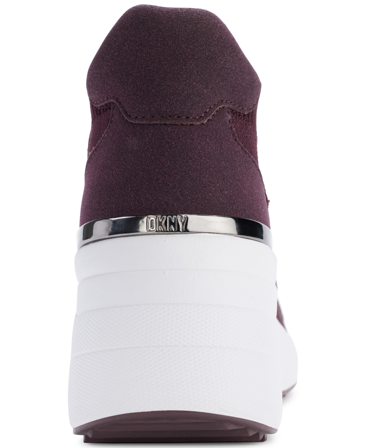Shop Dkny Women's Kasia Lace-up Wedge Sneakers In Wine