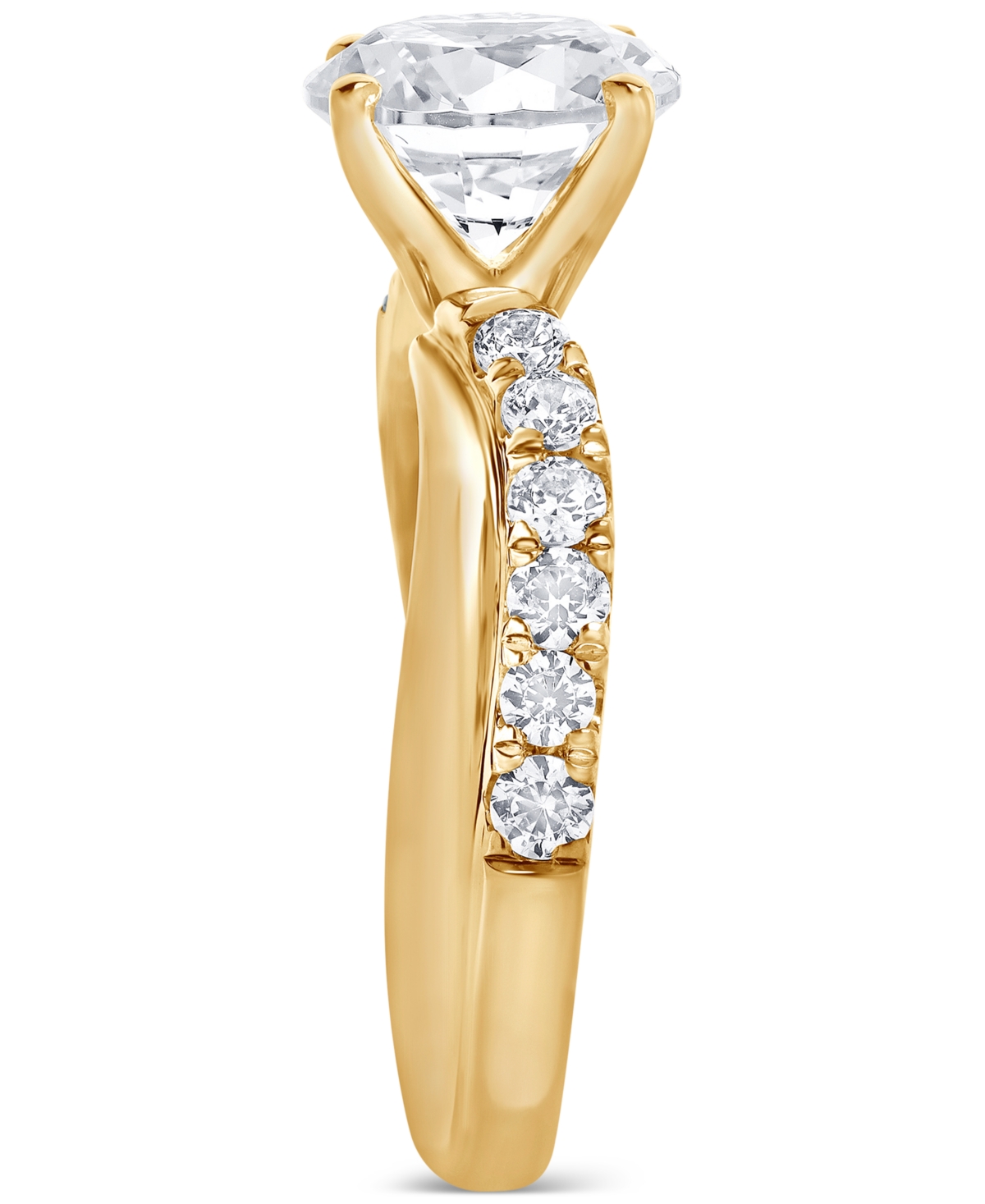 Badgley Mischka Igi Certified Lab Grown Diamond Engagement Ring (3 Ct. T.w.) In 14k Yellow, White Or Rose Gold In Yellow Gold