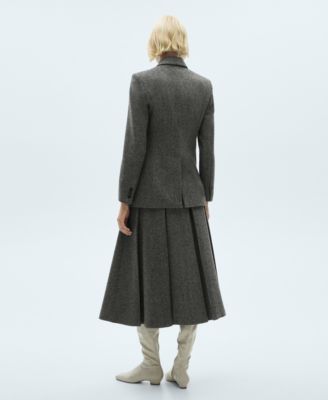 MANGO Women's Marbled Wool Pleated Skirt - Macy's