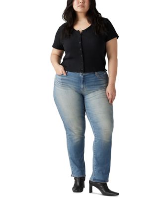 Trendy Plus Size Classic Straight Leg Jeans