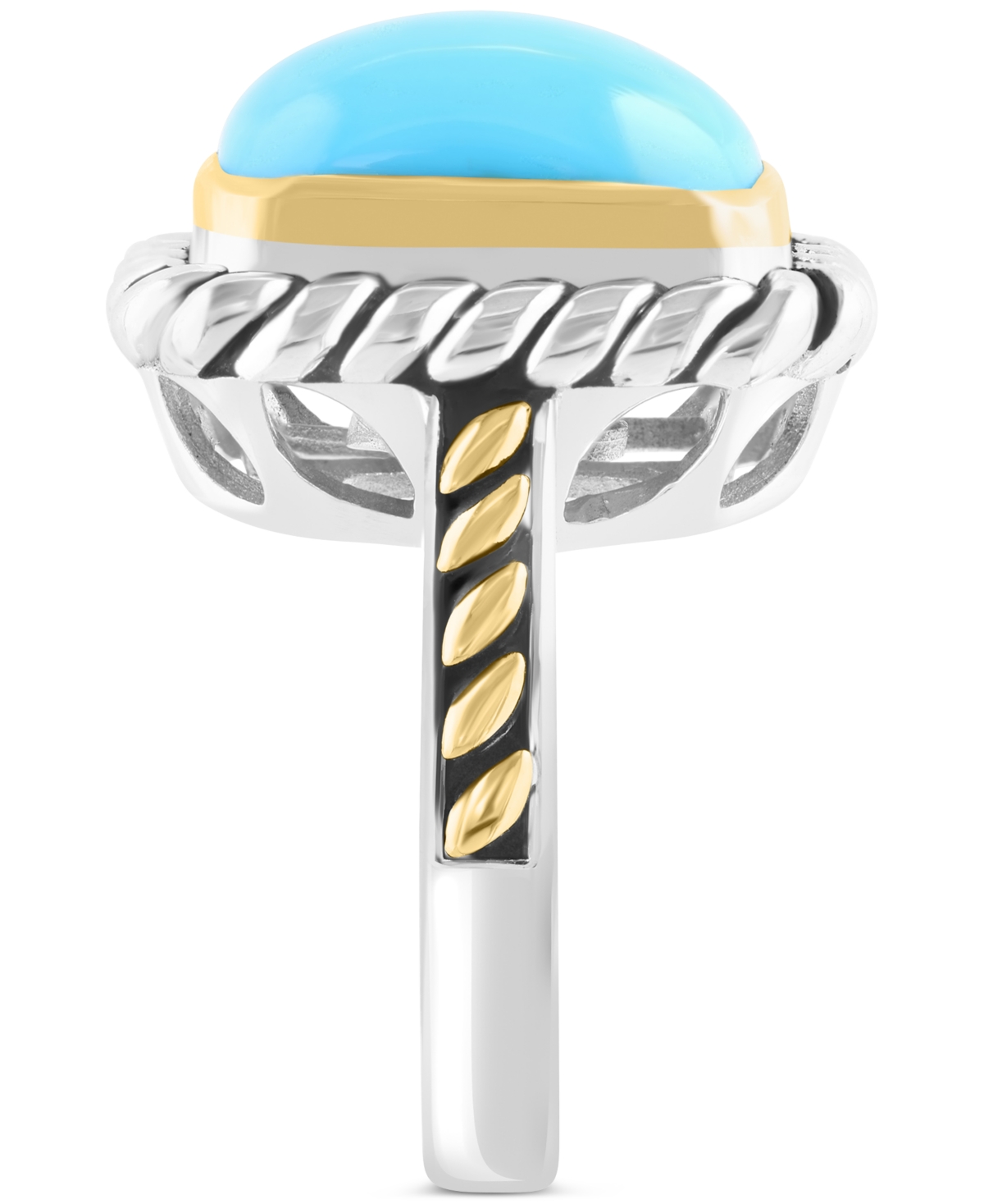 EffyStatement Ring in 14k Gold Over Sterling Silver & Sterling Silver - Turquoise