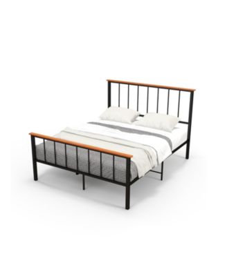 Queen Bed Frame with Headboard and Footboard-Queen Size
