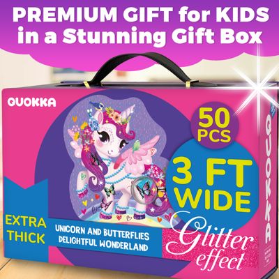 2x3 Feet Giant Shaped Glitter Floor Puzzles for Kids Ages 3-5