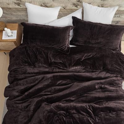 Oversized Comforter Set - The Original Plush - Dark Chocolate , Queen