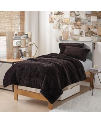Oversized Comforter Set - The Original Plush - Dark Chocolate , Queen