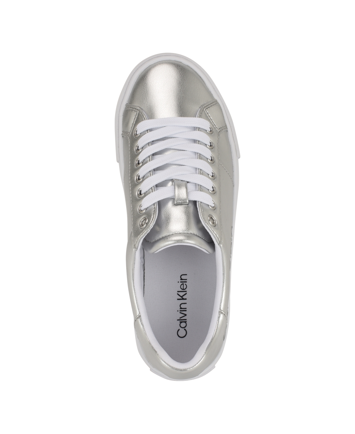 Calvin Klein Women's Camzy Lace-up Casual Sneakers In Silver Metallic