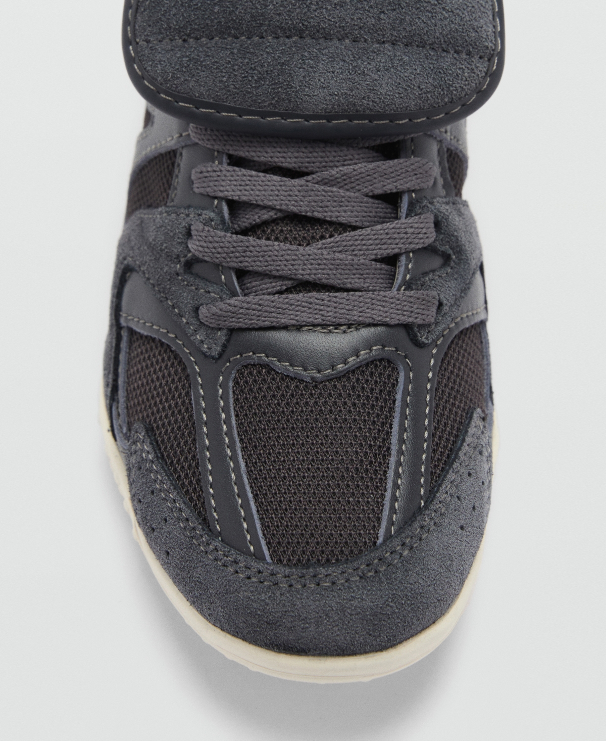 Mango Leather Panel Sneakers Night Blue In Night Blue