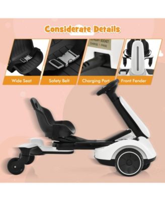 6V Kids Ride on Drift Car with 360 Spin and 2 Adjustable Heights-White