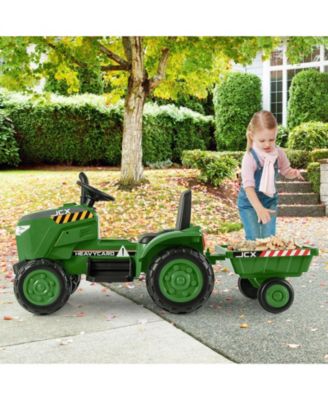 12V Kids Ride-On Tractor with Trailer and Remote Control