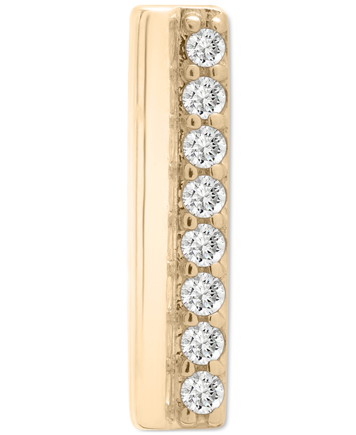 Wrapped Diamond Single Stud Earring (1/20 Ct. T.w.) In 10k White Or Yellow Gold, Exclusively At Macy's In Double Bar Yellow Gold