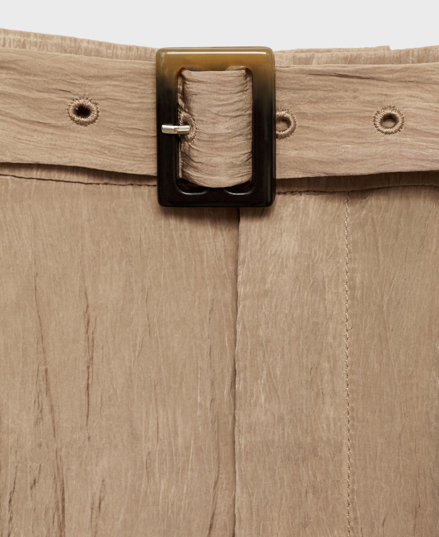 Women's Belt Detail Textured Pants