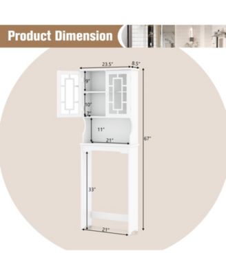 Bathroom Spacesaver Over the Toilet Door Storage Cabinet