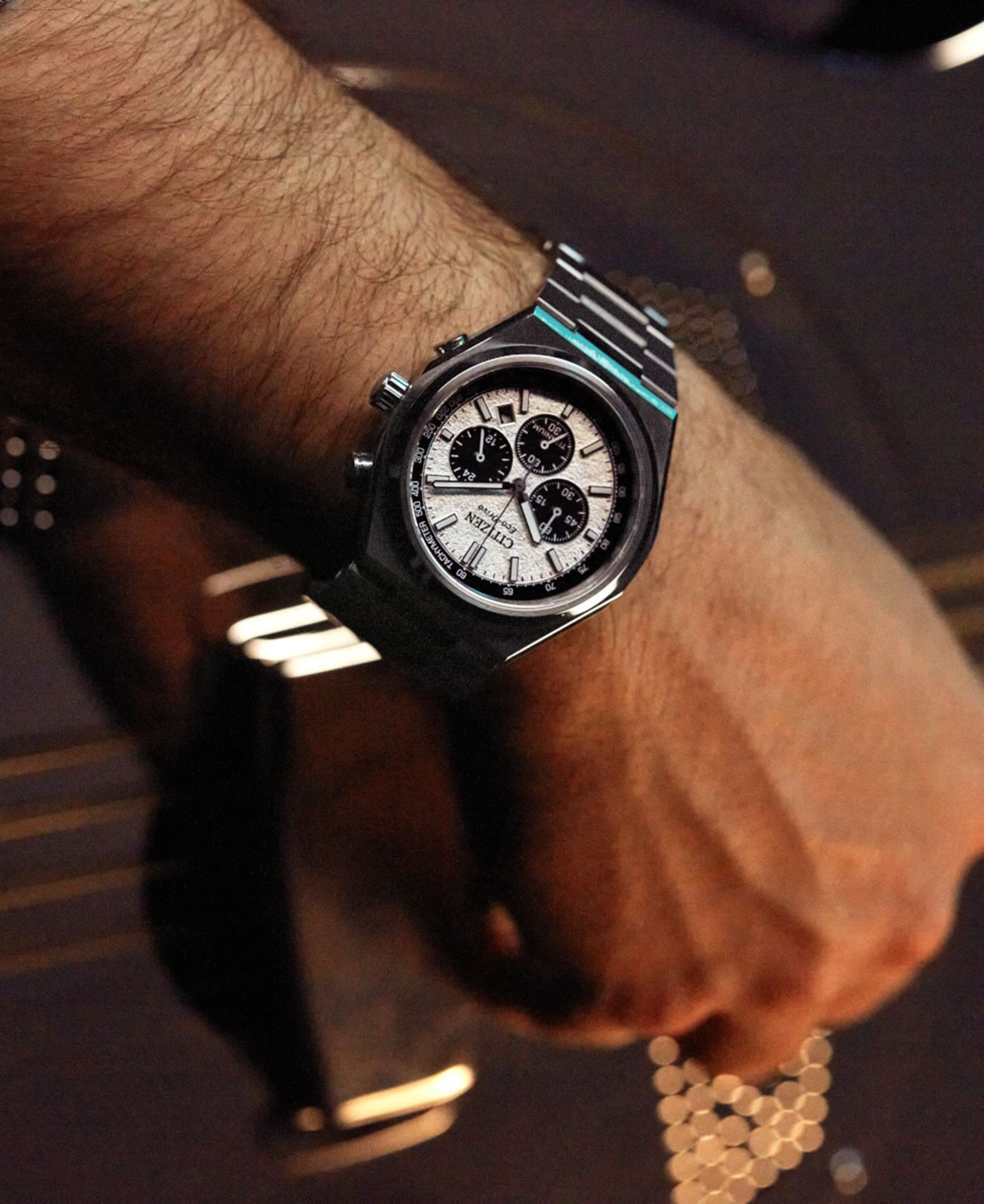 Мужские часы Citizen Eco-Drive Chronograph Zenshin Super Titanium Bracelet Watch 43mm — фото 6