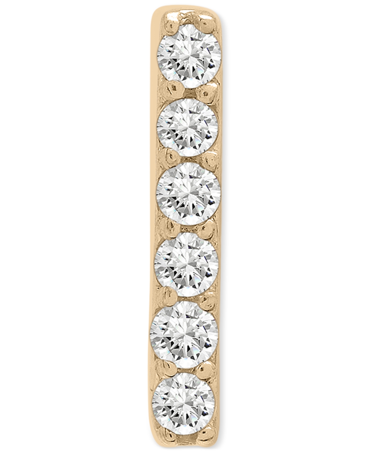 Wrapped Diamond Single Stud Earring (1/20 Ct. T.w.) In 10k White Or Yellow Gold, Exclusively At Macy's In Bar Yellow Gold