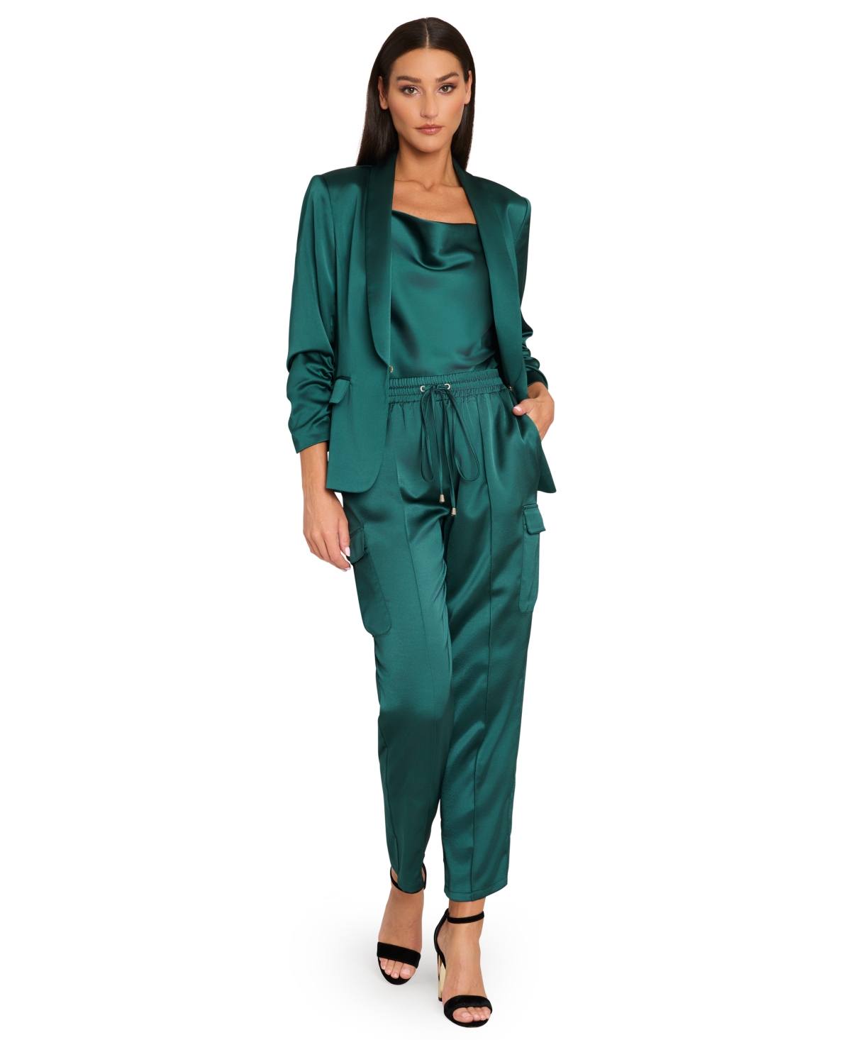 Tahari Asl Women's Shawl Collar Hook-And-Eye Blazer